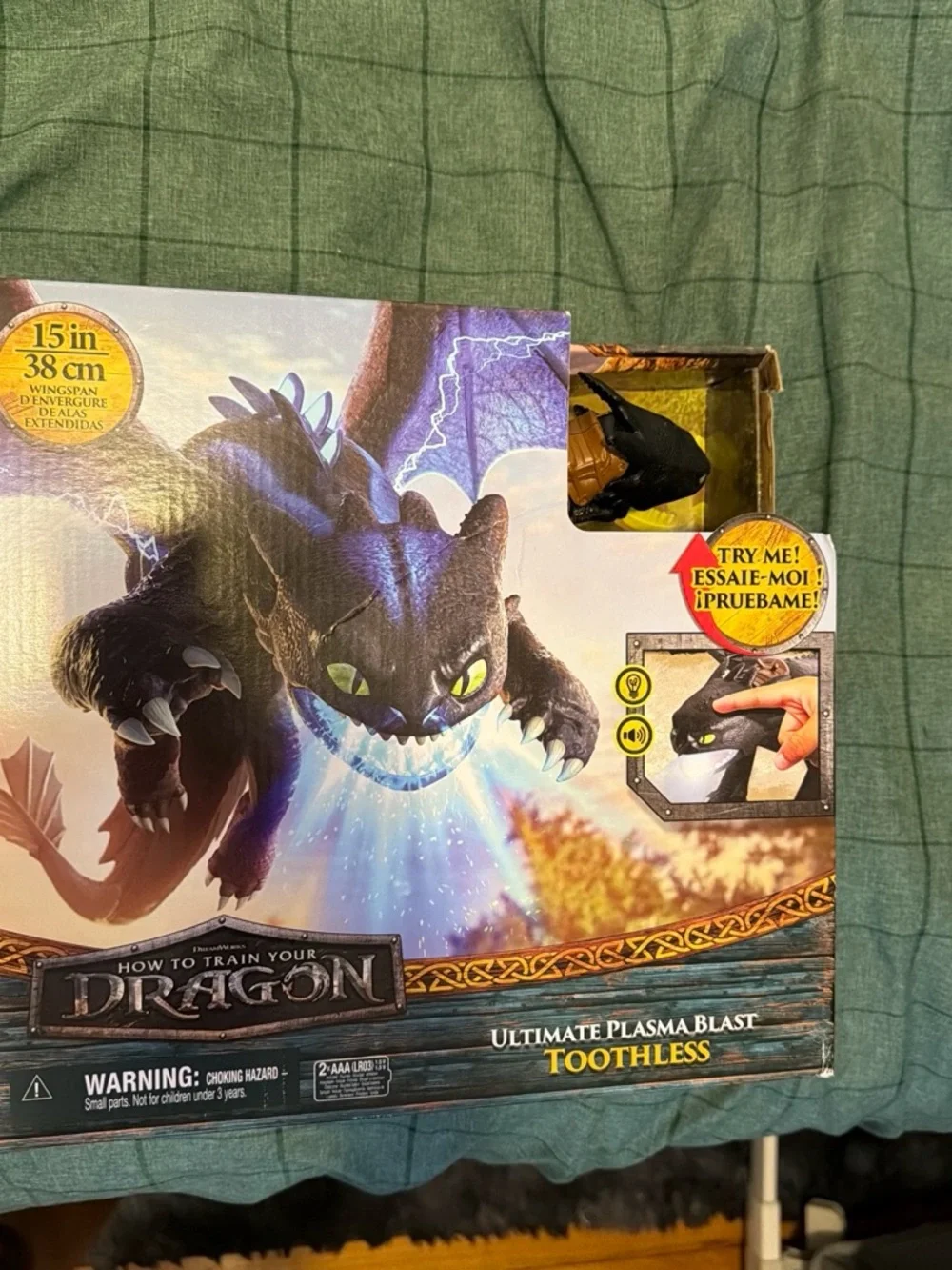 Dreamworks Toothless Action Figure in Black and Green Accents